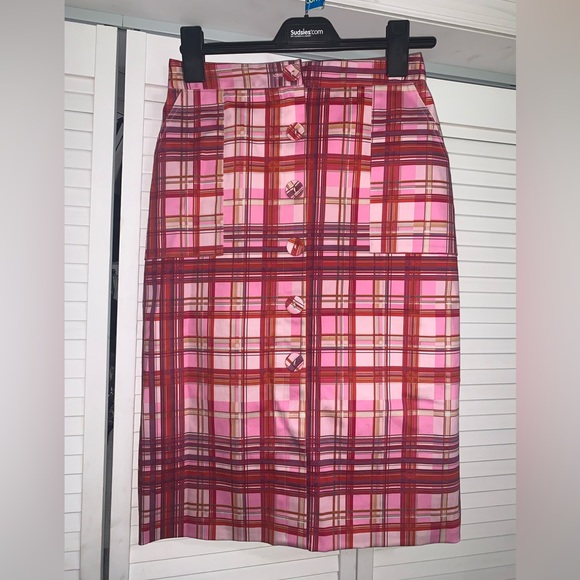 Amur | Women’s Plaid Shawn Skirt | Size 6 pencil - Picture 6 of 7
